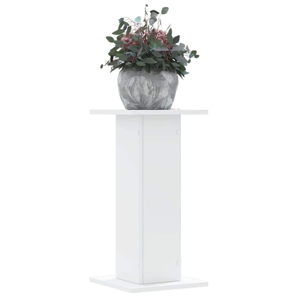 vidaXL Plant Stand White Engineered wood 2 pieces, 11.8x11.8x23.6 in - 11.8 x 11.8 x 23.6 in