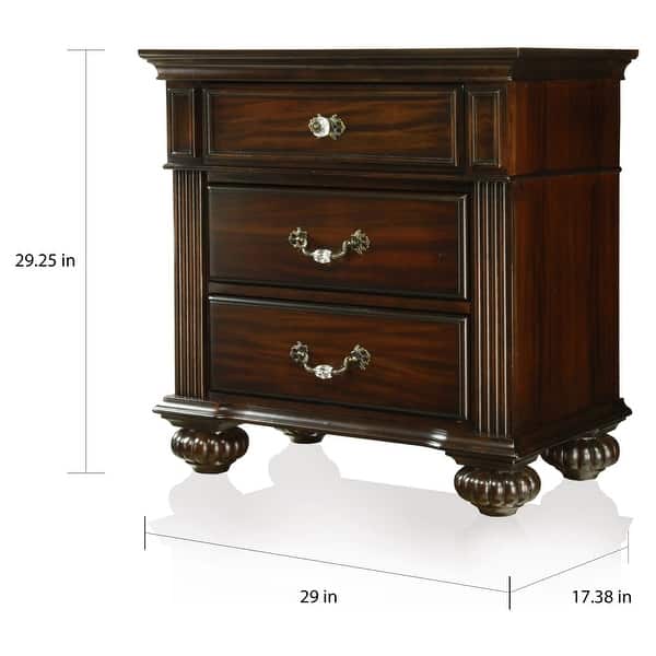 Vame Traditional Walnut Solid Wood 3Piece Poster Bedroom Set by