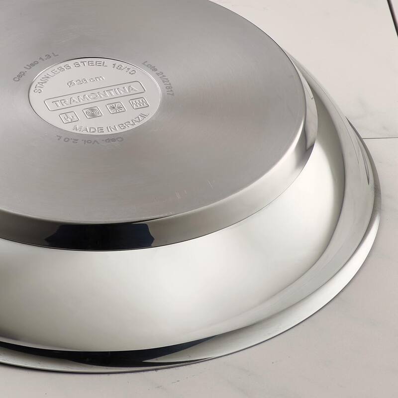 8-Inch Tri-Ply Base Stainless Steel Small Frying Pan, Dishwasher Safe, Black