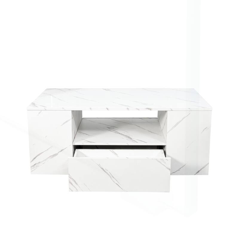 Versatile Modern Coffee Table with LED Lights and Multiple Storage Options