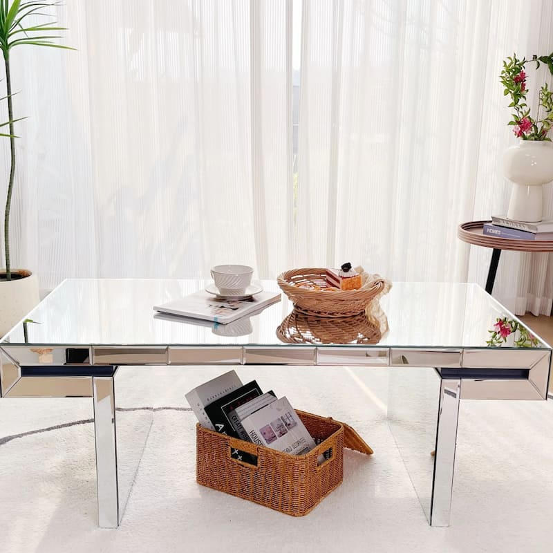 Luxurious Rectangular Mirror Coffee Table with Exquisite Design for Stylish Living