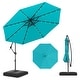 preview thumbnail 5 of 48, Gymax 10 FT Solar Offset Hanging Umbrella Patio Cantilever Umbrella w/ Green