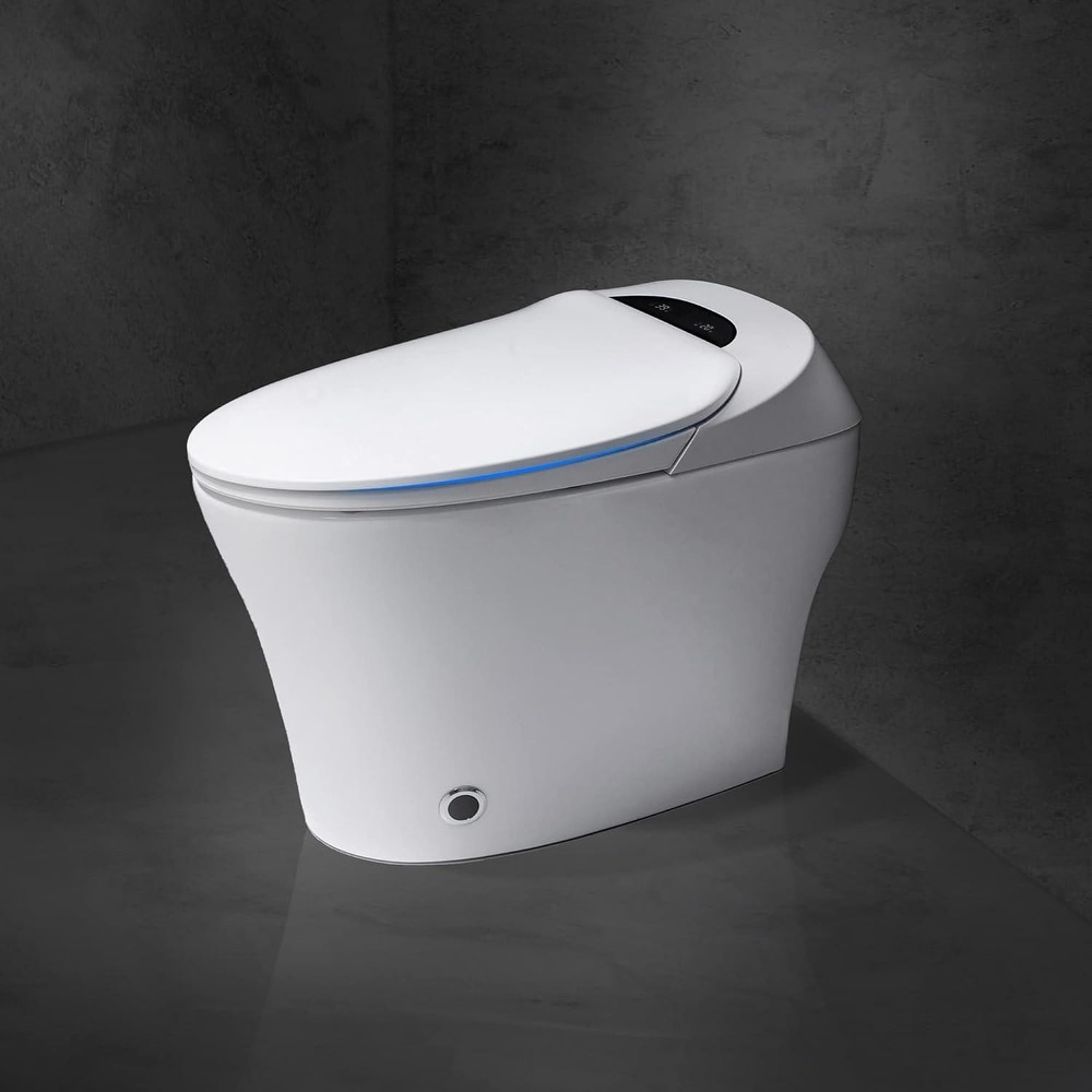 UKEEP Smart Toilet,One Piece Bidet Toilet for Bathrooms,Modern Elongated  Toilet with Warm Water, Auto Flush, Foot Sensor Operation, Heated Bidet