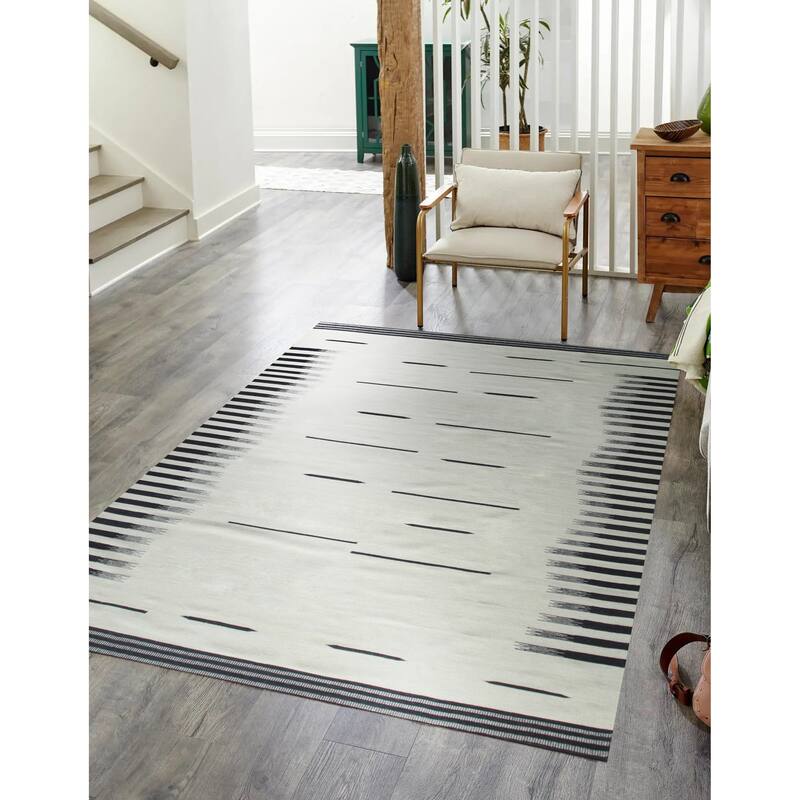 Home Decor Beige and Brown Hand-Woven Wool Flat Modern Weave Rug by EORC Elegant Area Rug for Adding Warmth and Contemporary - 10' x 14'