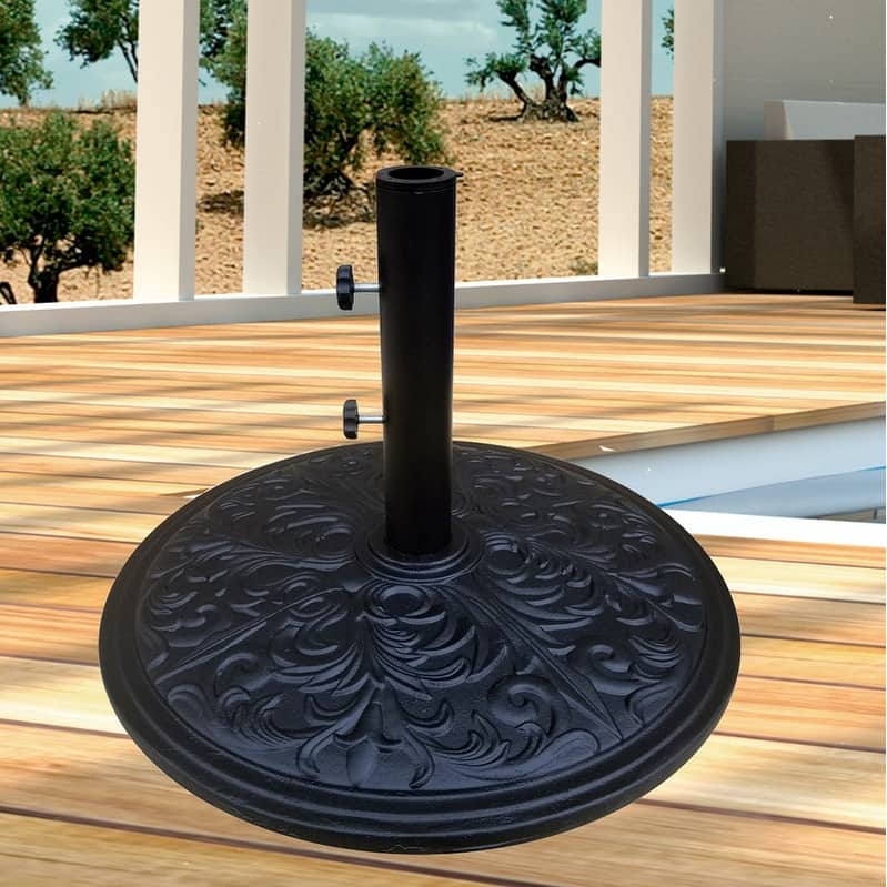 Tropishade 50 lb Cast Iron Umbrella Base, Black finish
