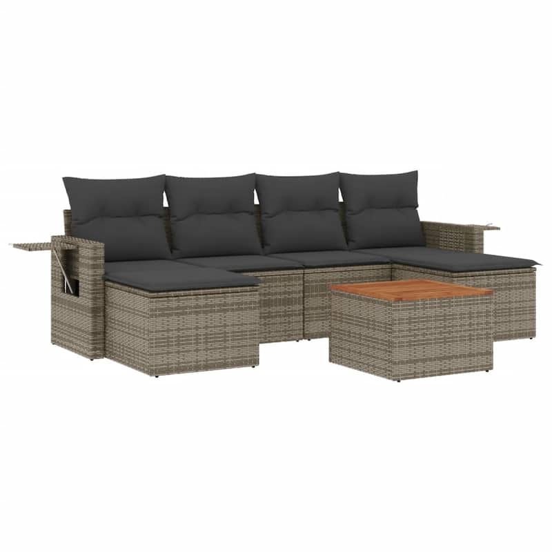 vidaXL Garden Sofa Set PE rattan Large Adjustable Feet
