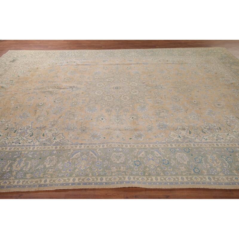 Muted Najafabad Vintage Persian Area Rug Hand-Knotted Wool Carpet - 9'10" x 12'8"