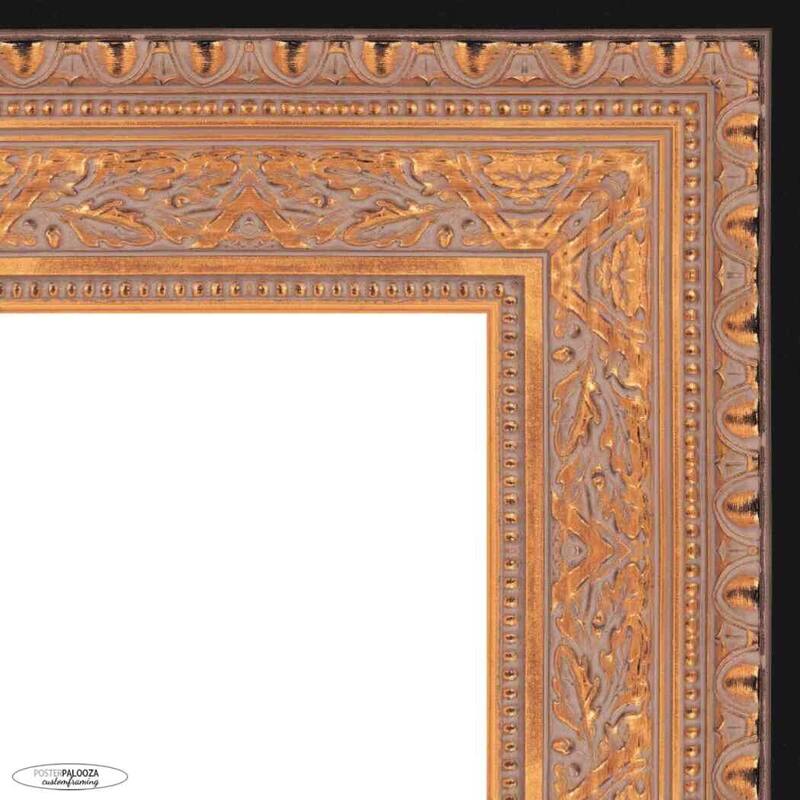12x16 Ornate Antique Gold Complete Wood Picture Frame with UV Acrylic, Foam Board Backing, & Hardware