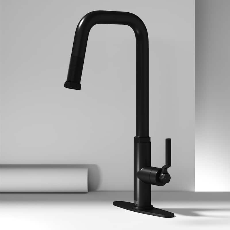 VIGO Hart Angular 18" H Single Handle Pull-Down Kitchen Faucet
