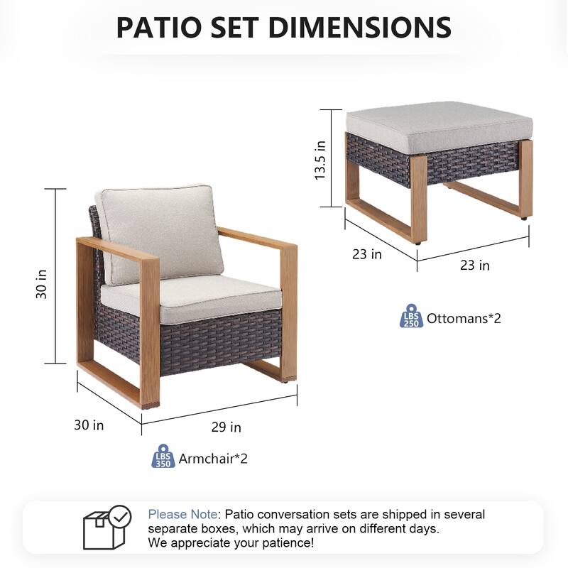 Pocassy Outdoor Patio Chairs Set for Garden Yards