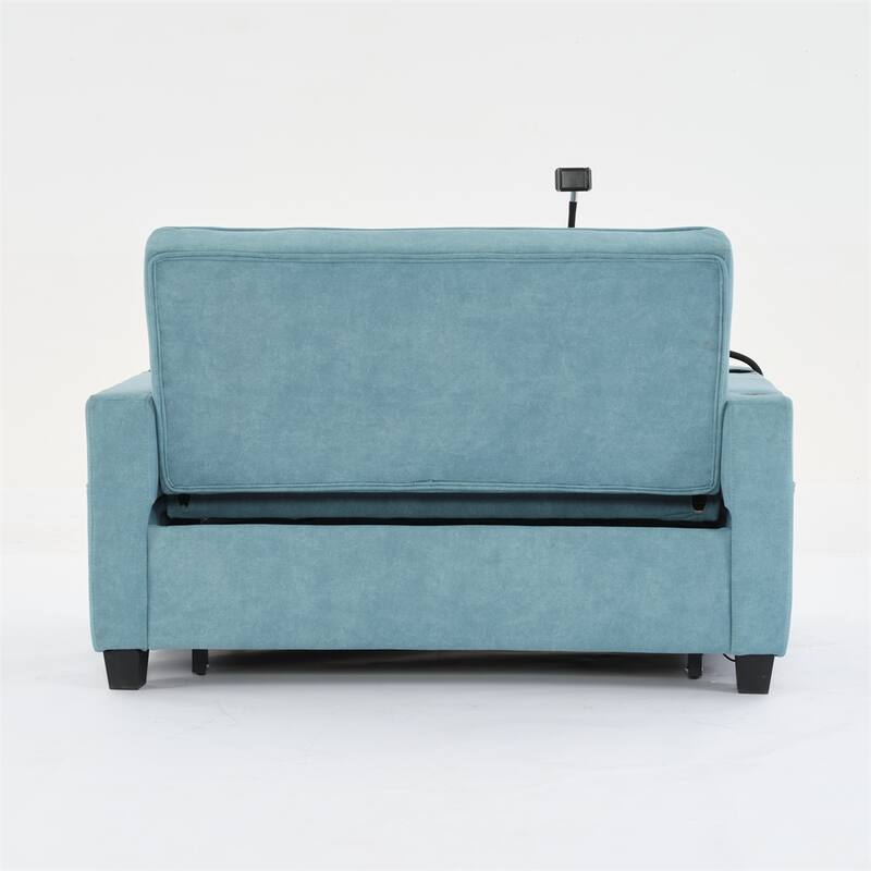 3-in-1 Pull Out Convertible Sleeper Chair w/ USB Ports,Wear Resistant