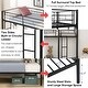 preview thumbnail 4 of 13, Elegant Twin Over Twin Bunk Bed, Metal Structure Bedframe with Safety Guardrails, 2 ladders and Space Saving Design, Black