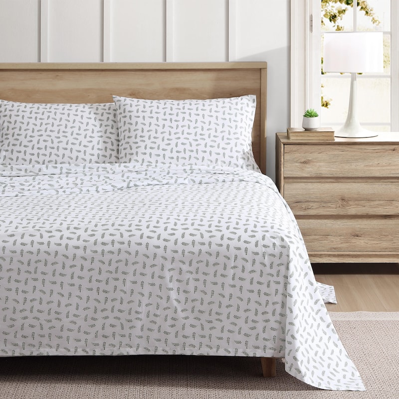 Eddie Bauer Printed Cotton Percale Deep Pocket Sheet Set