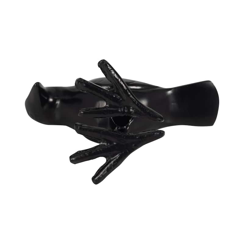 Sagebrook Home's 6-Inch Black Crow Taper Candle Holder - Elegant Aluminum Decor for Cozy Ambiance - 6" x 4" x 4"