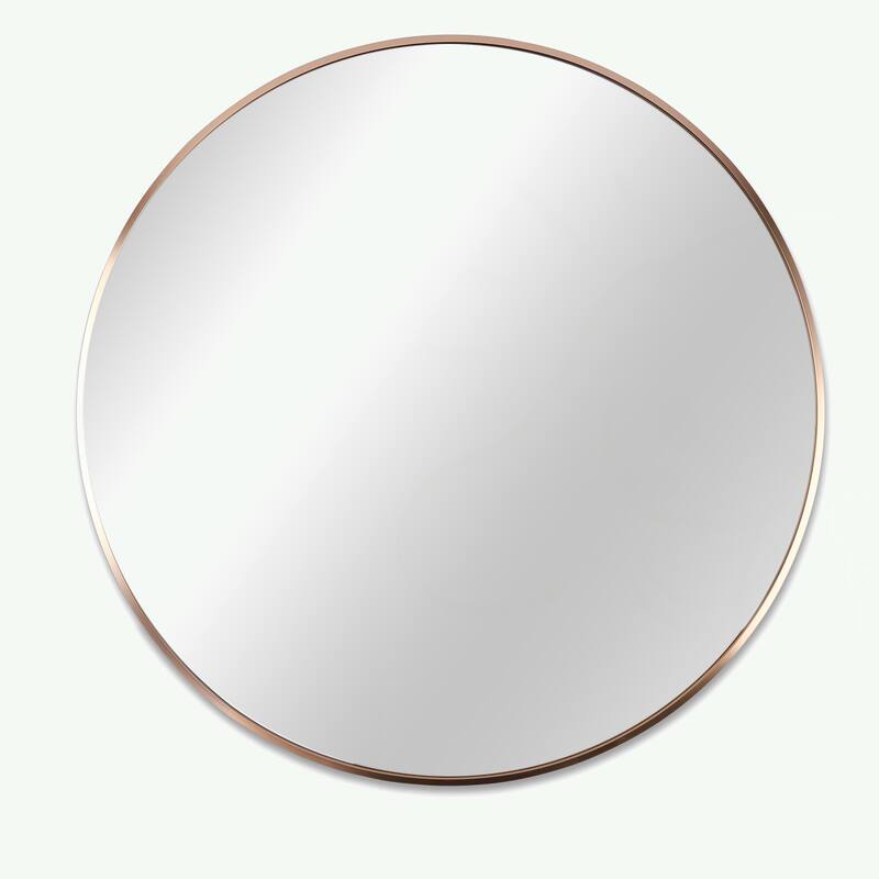 Circle Mirror 30 Inch Brushed Aluminum Frame