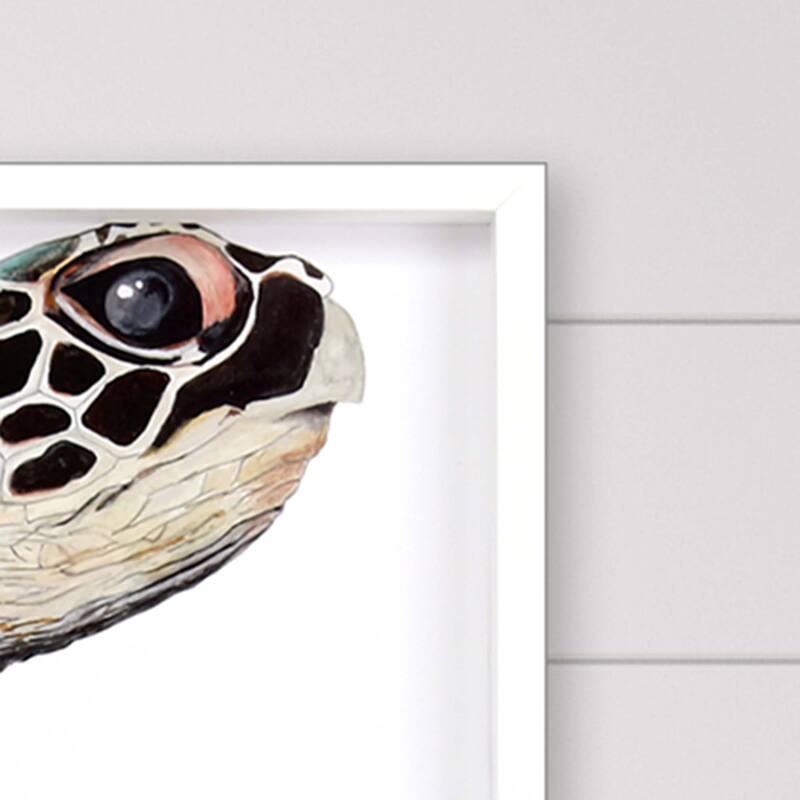 Great Sea Turtle Framed Art Giclee Under Glass - Blue