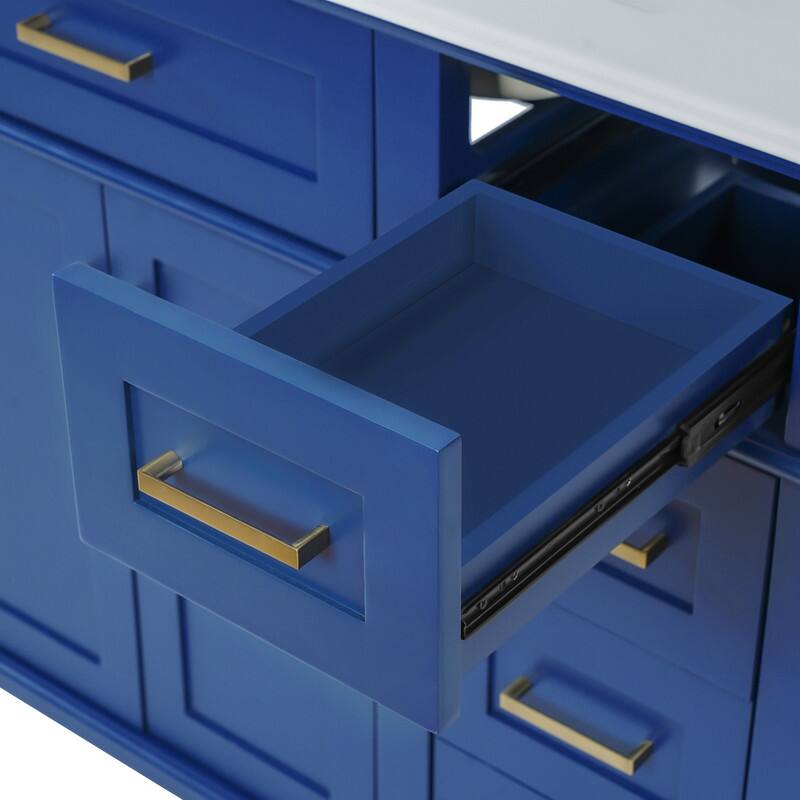 36" Bathroom Vanity with Ceramic Sink, Soft Close Doors and 4 Drawers