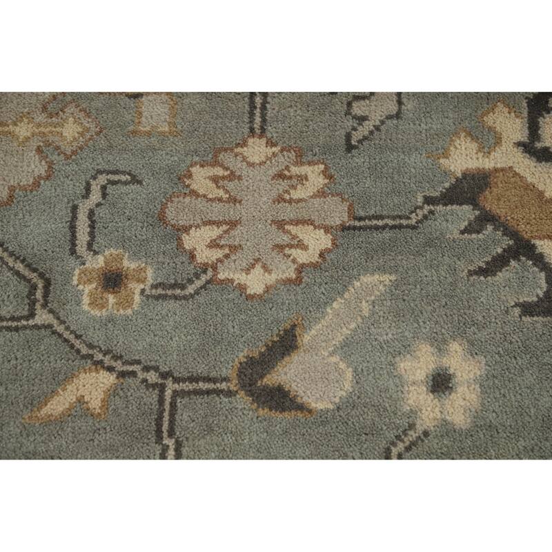 Floral Oushak Indian Area Rug Handmade Wool Carpet - 9'1" x 11'9"