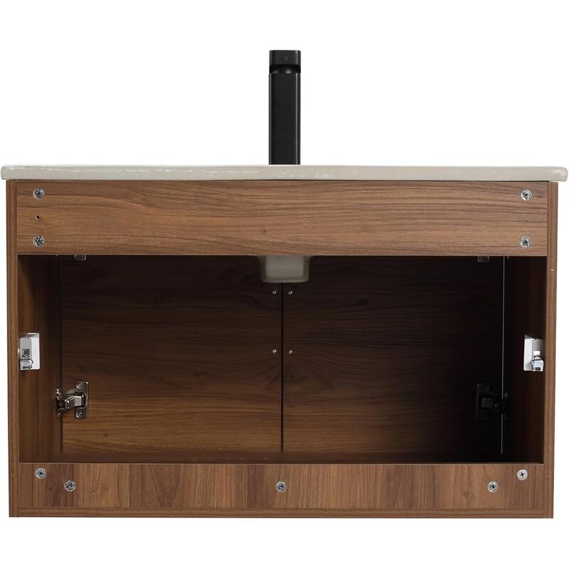 Blossom Bathroom Vanity with Sink, All-Wood Wall-Mounted Floating