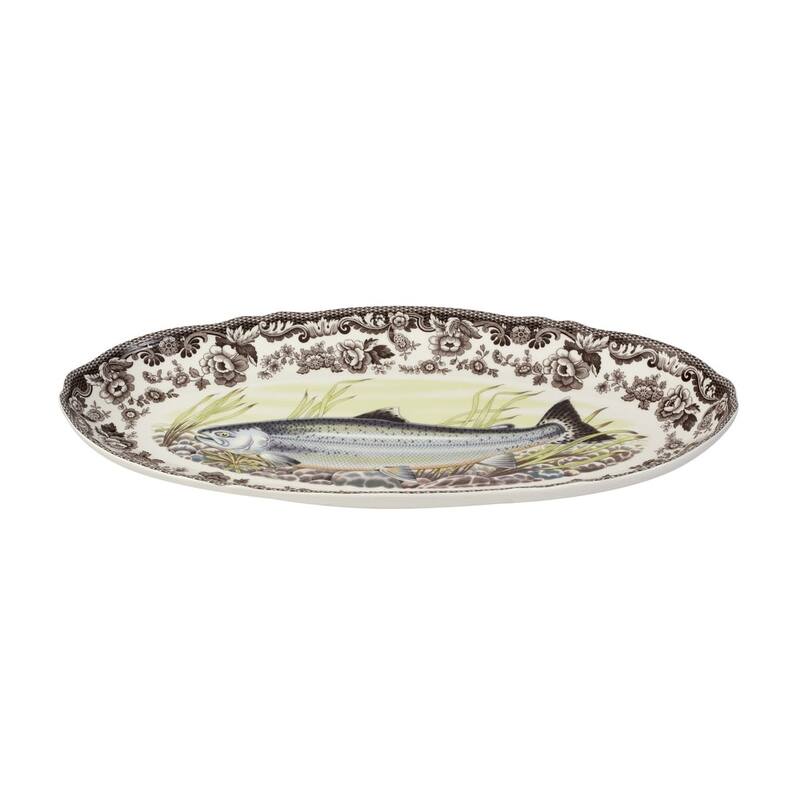 Spode Woodland Fish Platter - King Salmon - 18.5 Inch