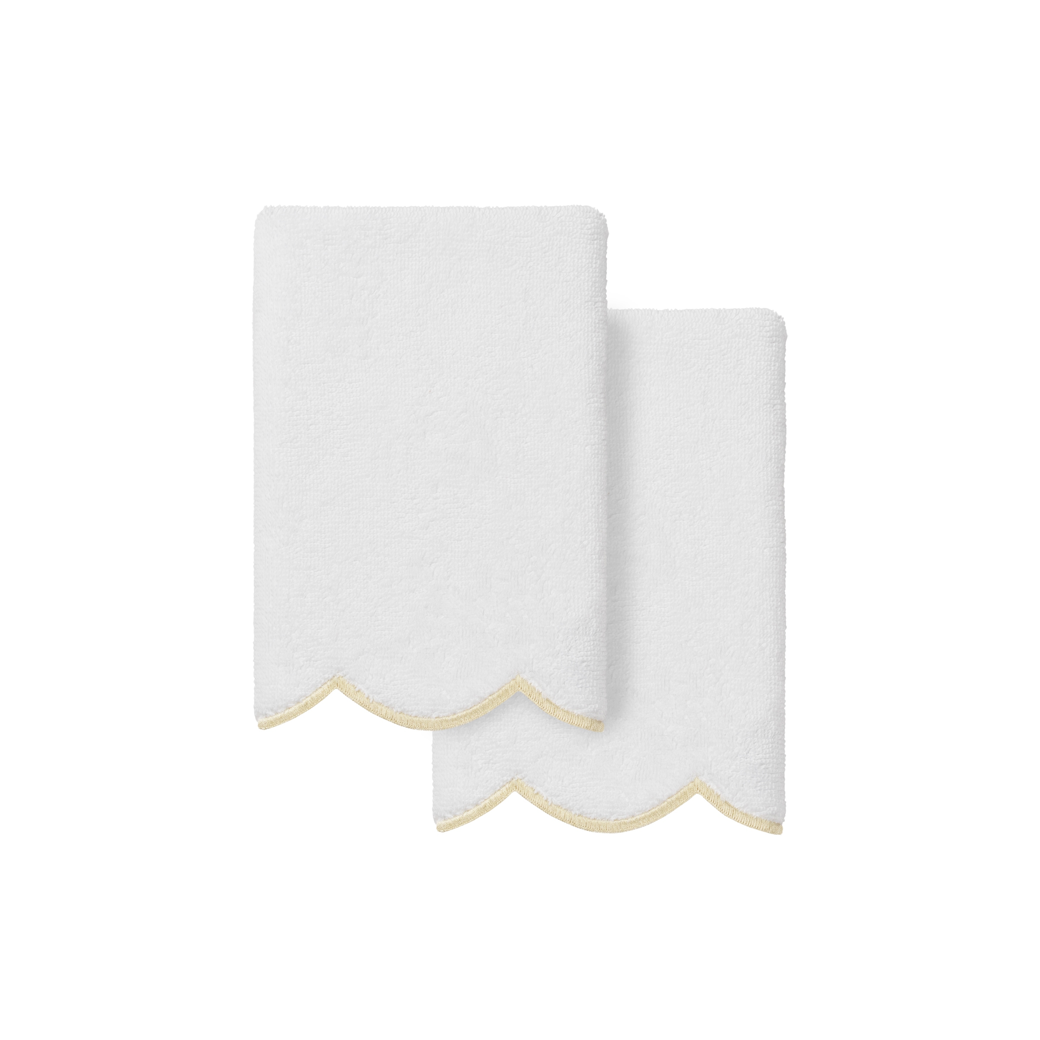 Authentic Hotel and Spa 100% Turkish Cotton ADORNIA Scallop Fingertip Towel Set