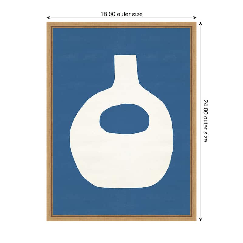 Kate and Laurel Sylvie Ceramic Blue Beige 3 Framed Canvas by Rocket Jack