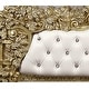 preview thumbnail 6 of 7, Heverford White and Gold Eastern King Scrolled Floral Bed