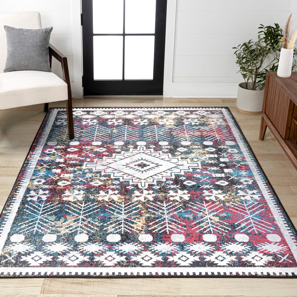 JONATHAN Y Palmette Distressed Kilim Area Rug