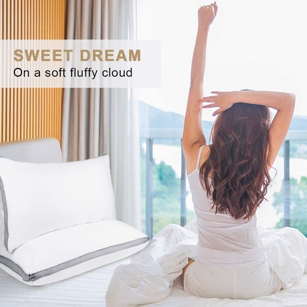 Cotton Gusseted Pillows Down Bed Pillows for Side Back Sleepers Set of 2 On Sale Bed Bath Beyond 31893072