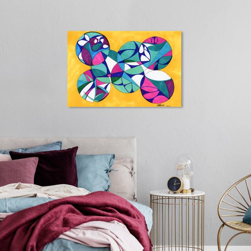 Wynwood Studio Abstract Manuel Roman - Round About Yellow and Mustard Modern & Contemporary Wall Art Canvas Print - 24 x 36