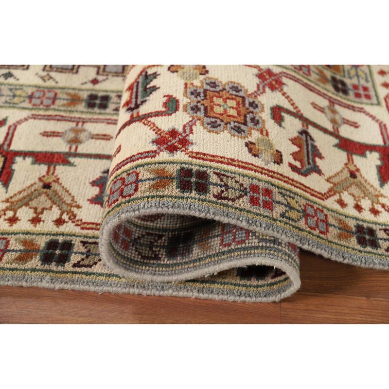 Heriz Serapi Indian Area Rug Handmade Grey Wool Carpet - 8'11" x 11'9"