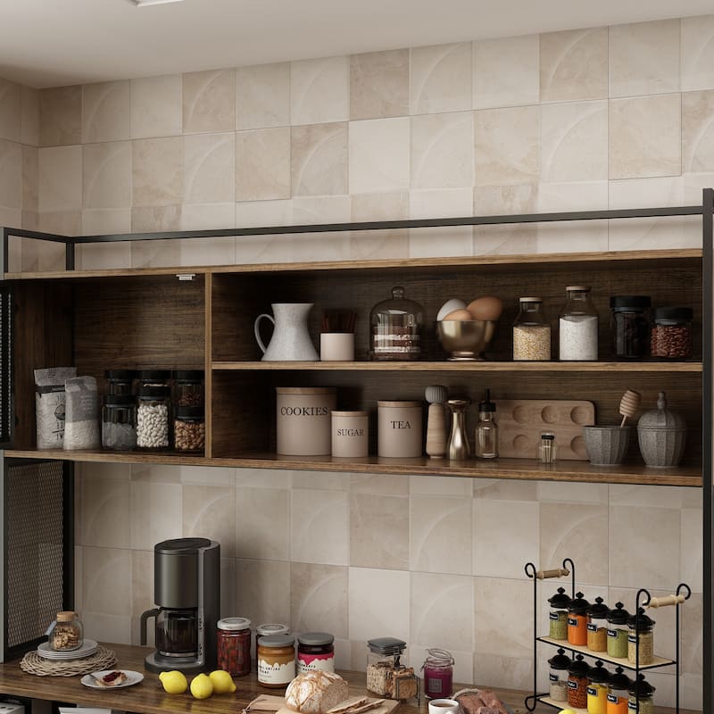 59"W Kitchen Cabinet Pantry with Sleek Design & Ample Storage - 59"W 68.5"H