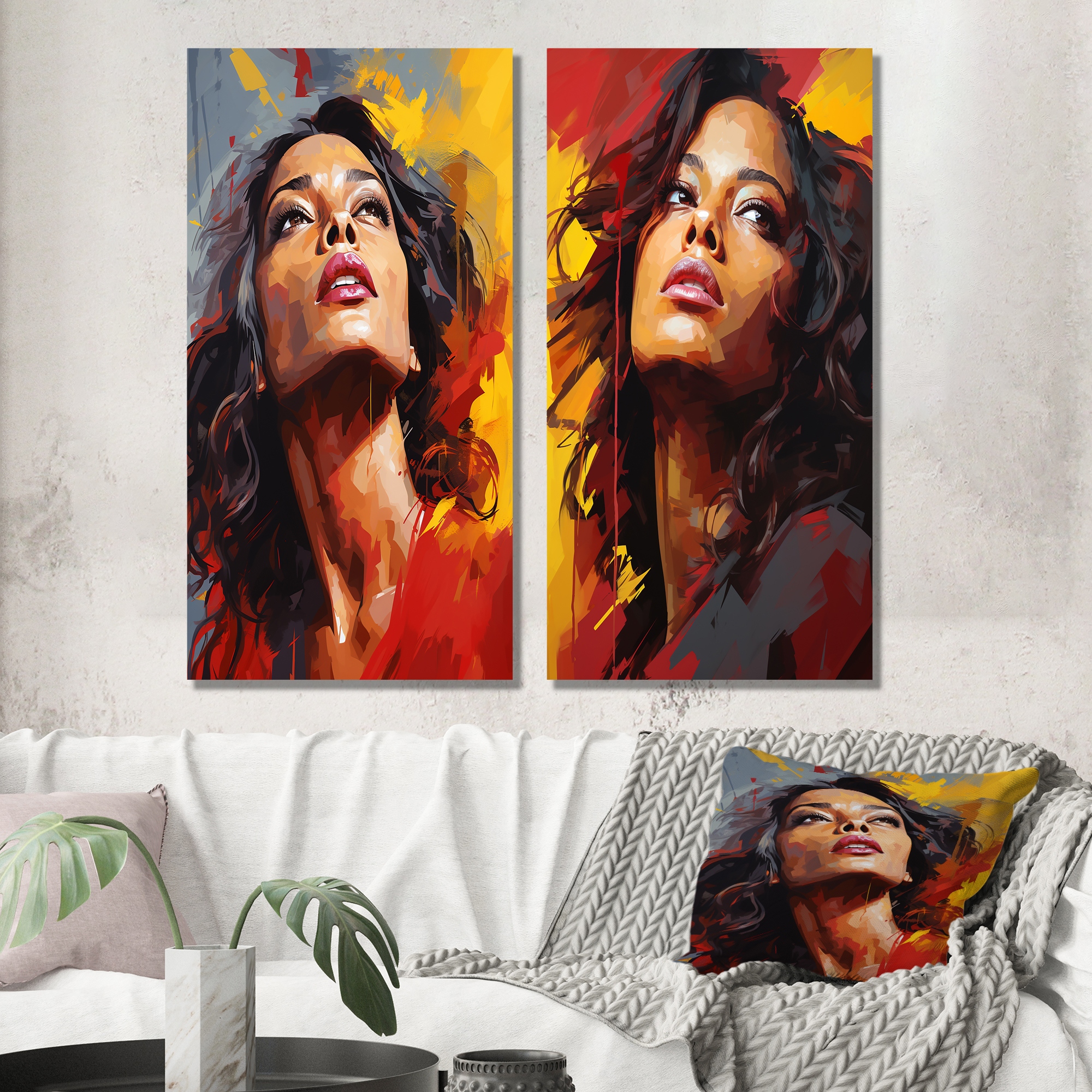 2 set selling painting portrait