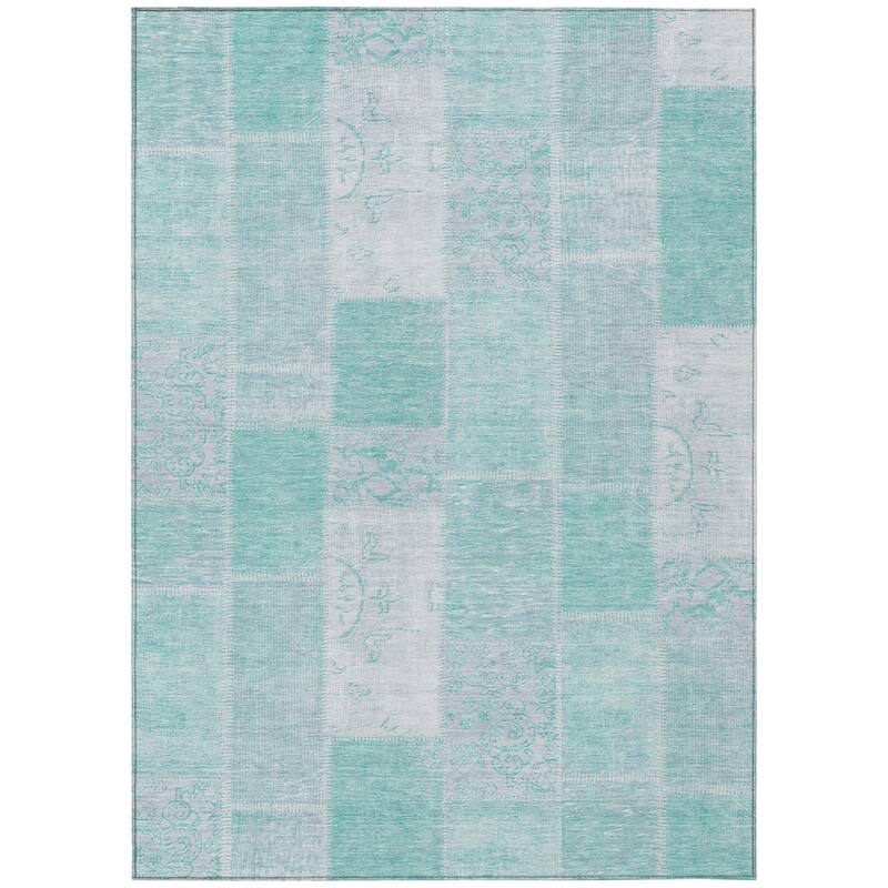 HomeRoots Patchwork Traditional Rectangle Outdoor Rug