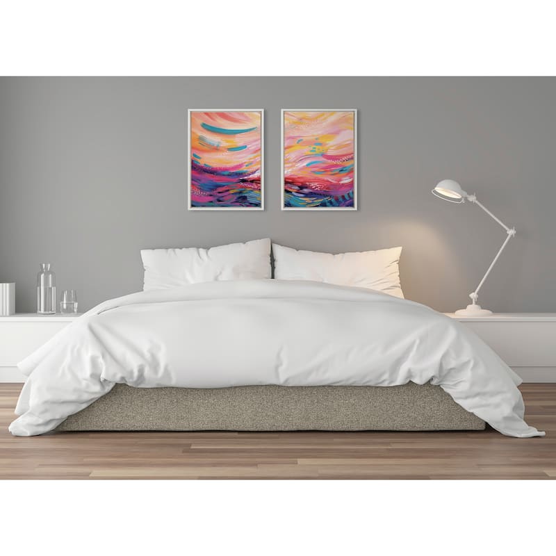 Kate and Laurel Sylvie Strokes 90 Framed Canvas Set by Jessi Raulet
