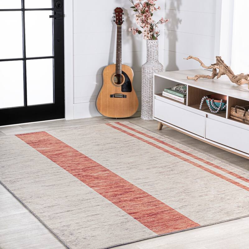 JONATHAN Y Linja Medallion Textured Weave Machine Washable Area Rug