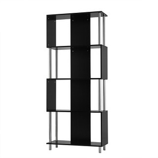 4-Tier Bookcase Modern Display Shelf Organizer Snaking Storage Rack ...