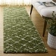 preview thumbnail 135 of 154, SAFAVIEH Arizona Shag Nevada 1.2-inch Thick Rug 2'3" x 8' Runner - Green/Ivory