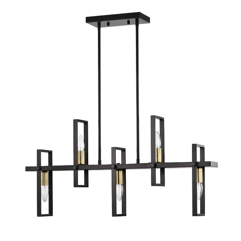Mia 32 Inch Candle Style Kitchen Island Chandelier 5 Light - N/A