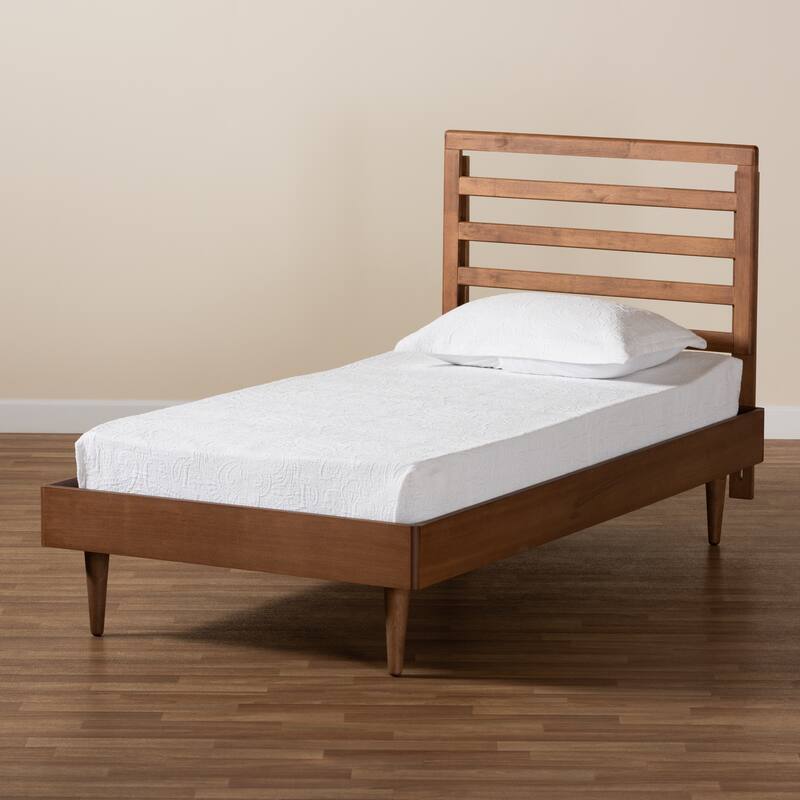 Ryo Mid-Century Modern Transitional Wood Twin Size Platform Bed
