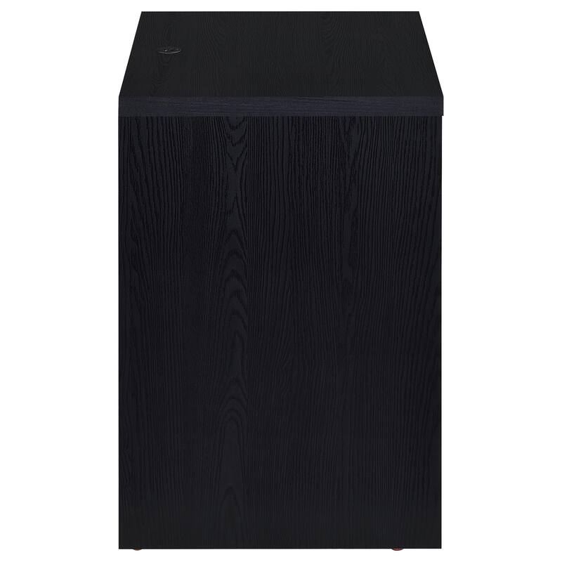 Black 2-Drawer Nightstand with LED Lights and USB Ports