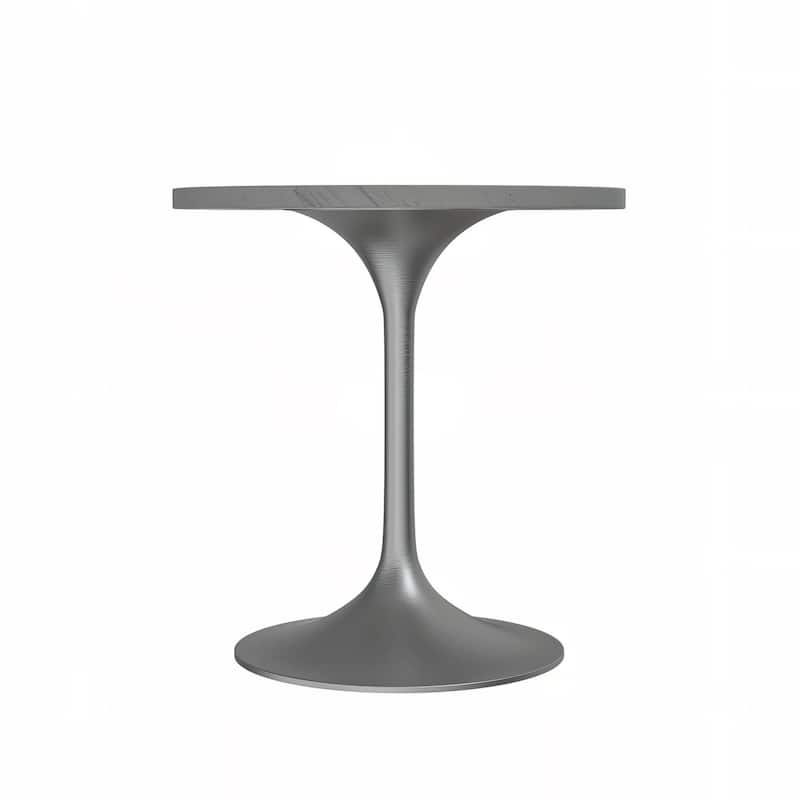 LeisureMod Verve Round Dining Table with Resin TableTop and Brushed Chrome Base for Kitchen & Dining Room
