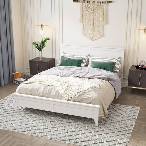 Modern Solid Wood King Platform Bed