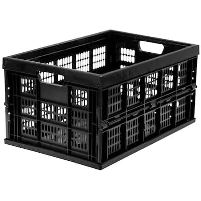Work-It! Collapsible Milk Crates | 49 Liter Stackable Storage Bins | Set of 3