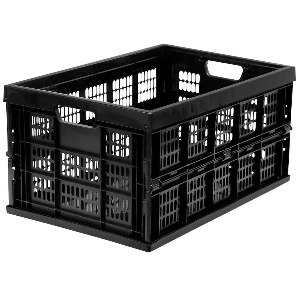Work-It! Collapsible Milk Crates | 49 Liter Stackable Storage Bins | Set of 3