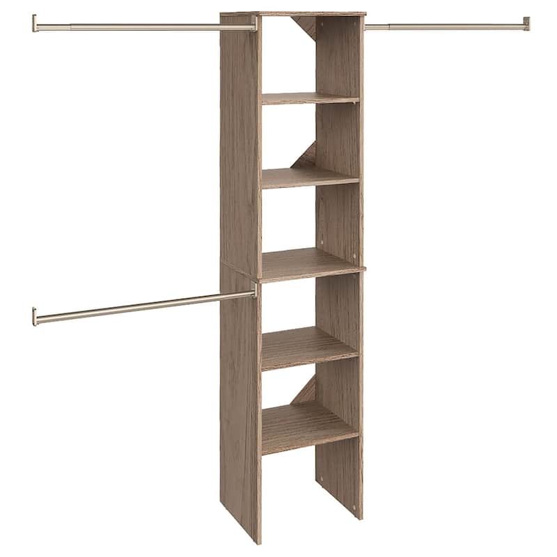 ClosetMaid SuiteSymphony Starter Closet 16-inch Wide Tower Kit - Natural Gray