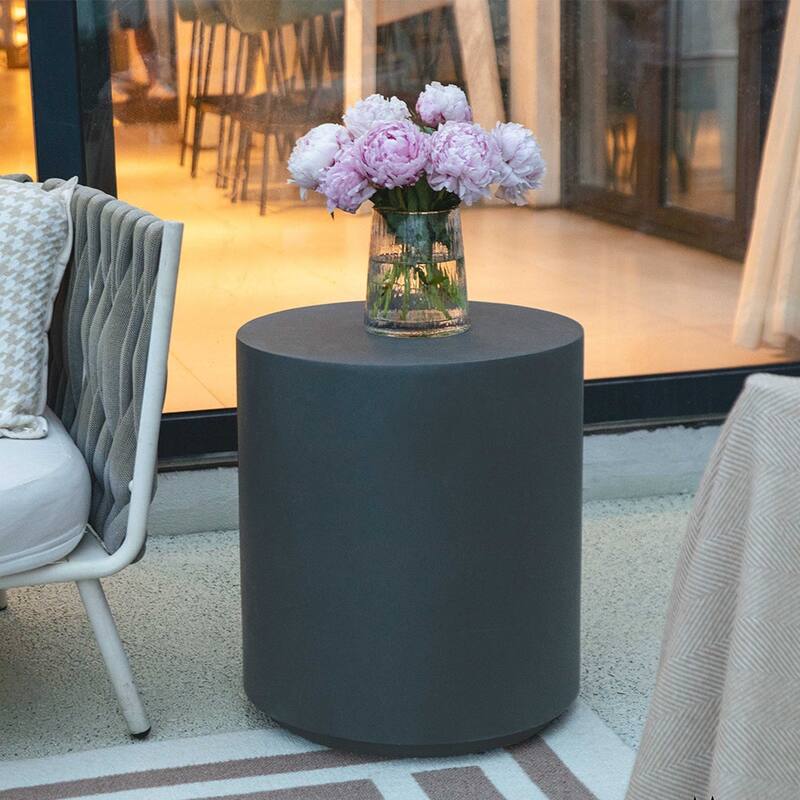 Elementi Outdoor Side Table Accent Table Coffee Table Concrete - 17.7 x 17 Inches