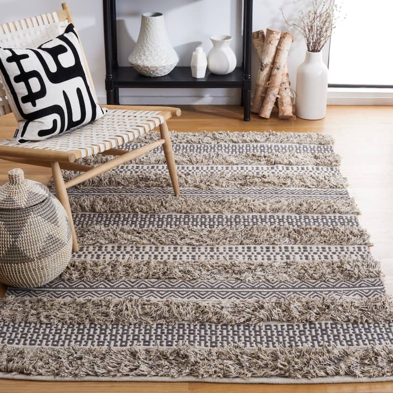 SAFAVIEH Natura Buelah Cotton Rug - 8' x 10' - Grey/Ivory