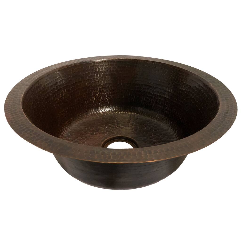 Handmade 15" Hammered Copper Prep Sink with 2" Drain (Mexico)