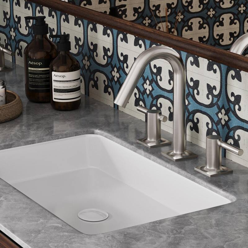 8 in. Widespread High-Arc Bathroom Faucet With Drain Kit